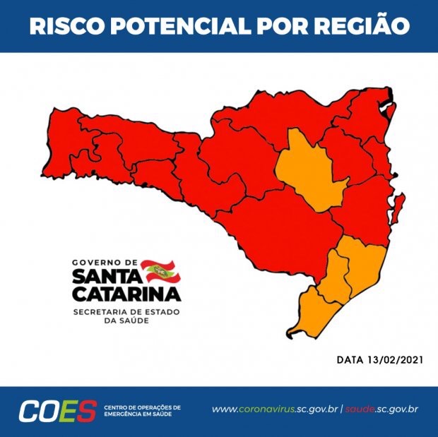 Estado divulga nova matriz de risco de contaminação de COVID 19