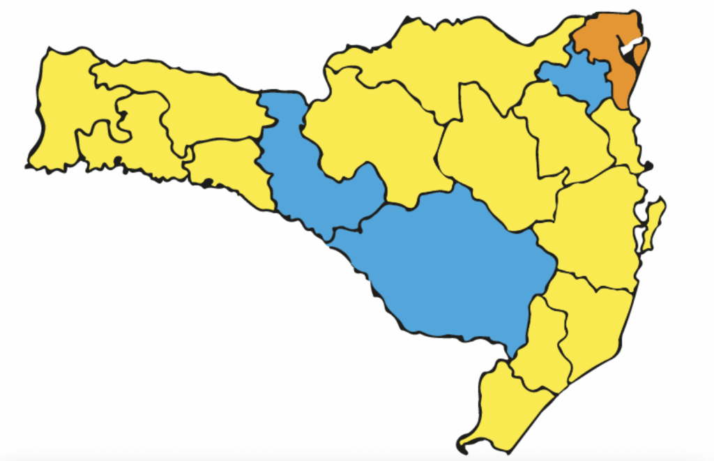 Confira a Matriz de Risco em Santa Catarina divulgada neste sábado