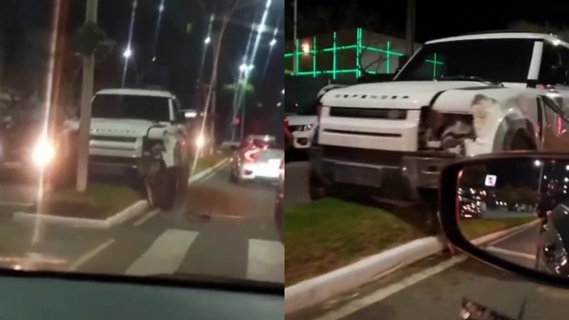 Motorista que destruiu canteiro e uma Land Rover segue preso preventivamente