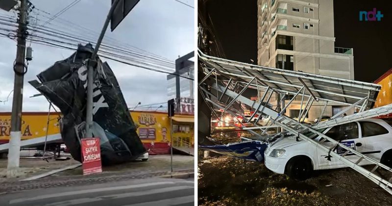 Depois do calorão veio o temporal que causou estragos no litoral norte do Estado