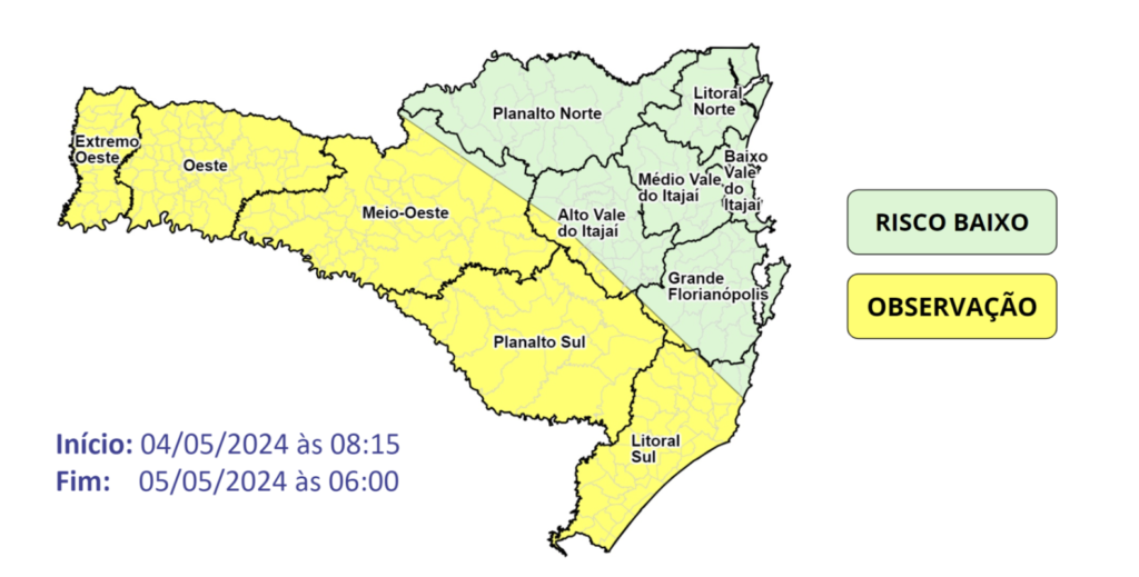 Temporais e chuva persistente e volumosa no Sul de SC